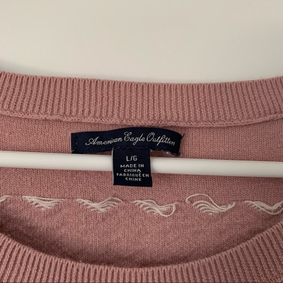American Eagle Pink and Cream Striped Sweater 🤍💘 - Picture 3 of 7